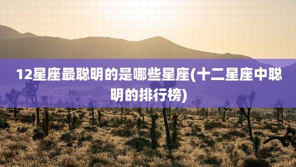 12星座最聪明的是哪些星座(十二星座中聪明的排行榜)