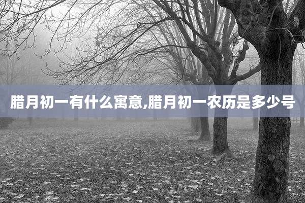 腊月初一有什么寓意,腊月初一农历是多少号