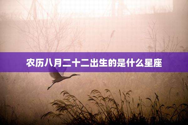 农历八月二十二出生的是什么星座