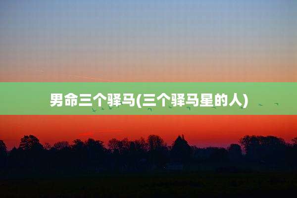 男命三个驿马(三个驿马星的人)