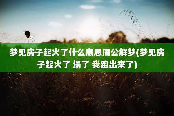 梦见房子起火了什么意思周公解梦(梦见房子起火了 塌了 我跑出来了)