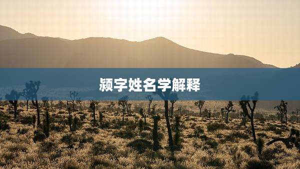 颍字姓名学解释