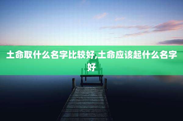 土命取什么名字比较好,土命应该起什么名字好