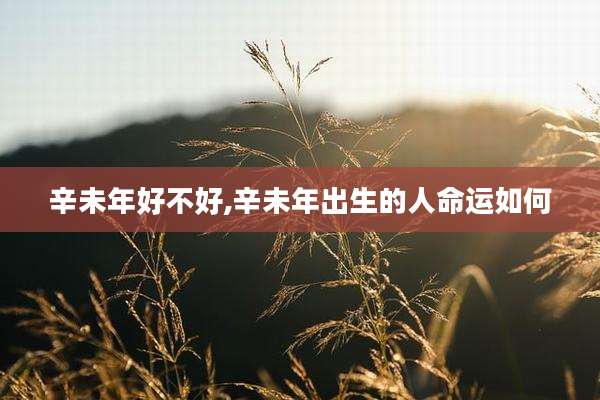 辛未年好不好,辛未年出生的人命运如何