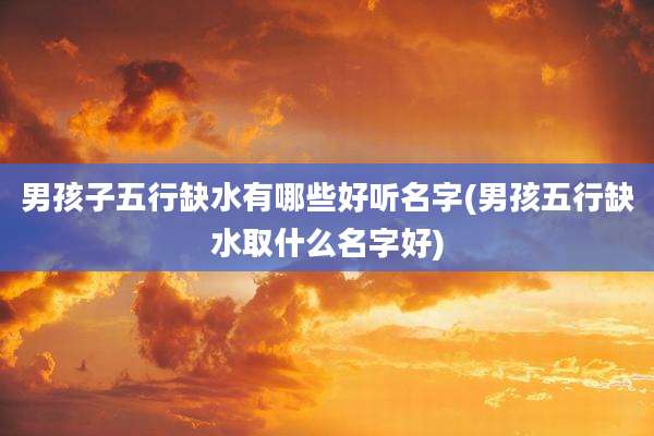 男孩子五行缺水有哪些好听名字(男孩五行缺水取什么名字好)