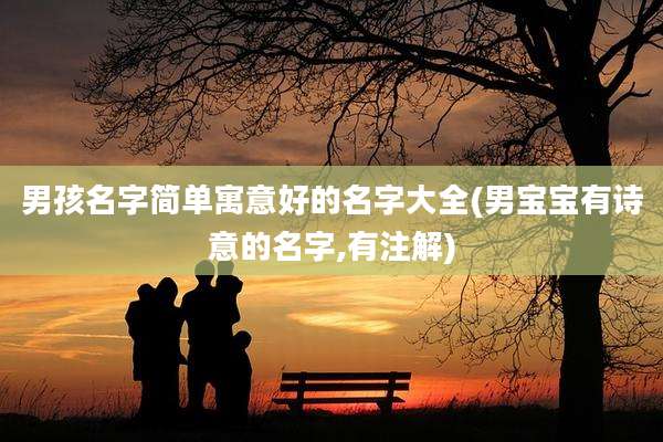 男孩名字简单寓意好的名字大全(男宝宝有诗意的名字,有注解)