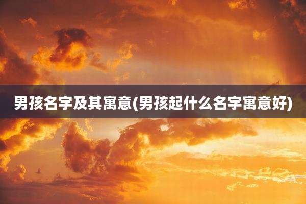 男孩名字及其寓意(男孩起什么名字寓意好)