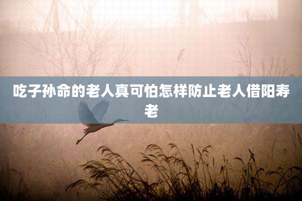 吃子孙命的老人真可怕怎样防止老人借阳寿老