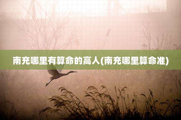 南充哪里有算命的高人(南充哪里算命准)