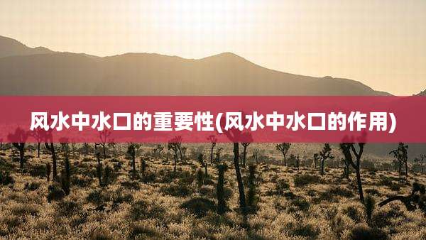 风水中水口的重要性(风水中水口的作用)