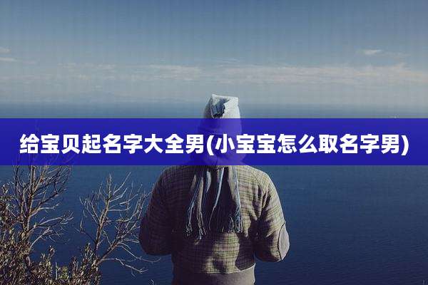 给宝贝起名字大全男(小宝宝怎么取名字男)
