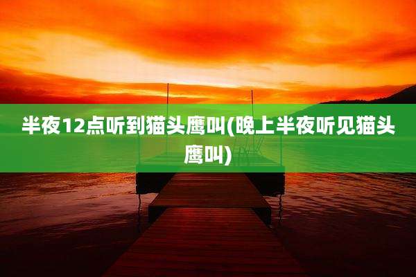 半夜12点听到猫头鹰叫(晚上半夜听见猫头鹰叫)