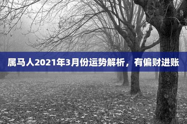 属马人2021年3月份运势解析，有偏财进账