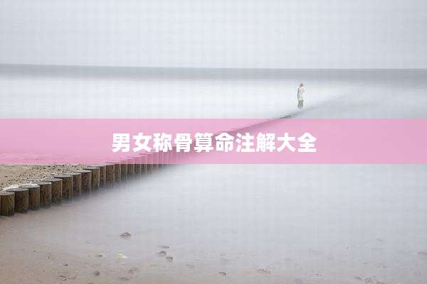 男女称骨算命注解大全