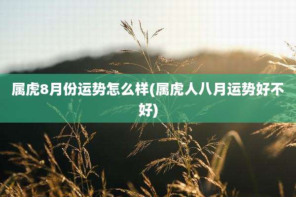 属虎8月份运势怎么样(属虎人八月运势好不好)