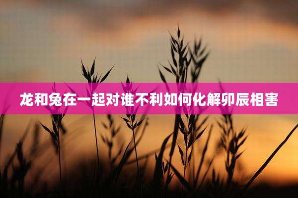 龙和兔在一起对谁不利如何化解卯辰相害