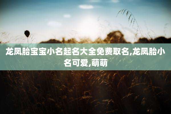 龙凤胎宝宝小名起名大全免费取名,龙凤胎小名可爱,萌萌