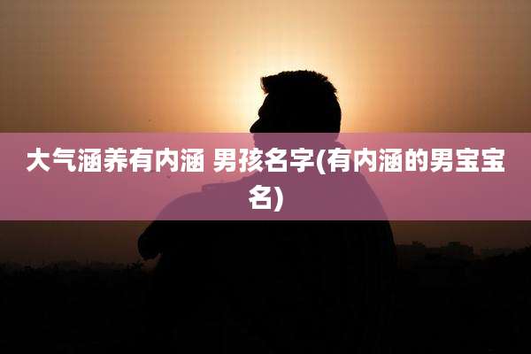 大气涵养有内涵 男孩名字(有内涵的男宝宝名)