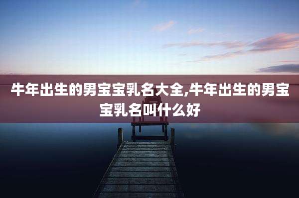 牛年出生的男宝宝乳名大全,牛年出生的男宝宝乳名叫什么好