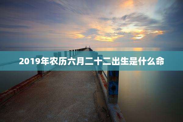 2019年农历六月二十二出生是什么命