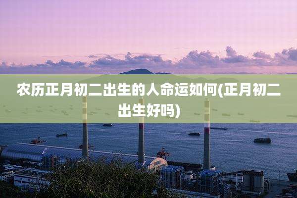 农历正月初二出生的人命运如何(正月初二出生好吗)