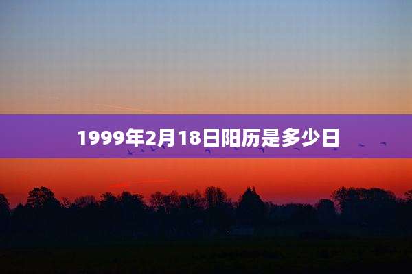 1999年2月18日阳历是多少日