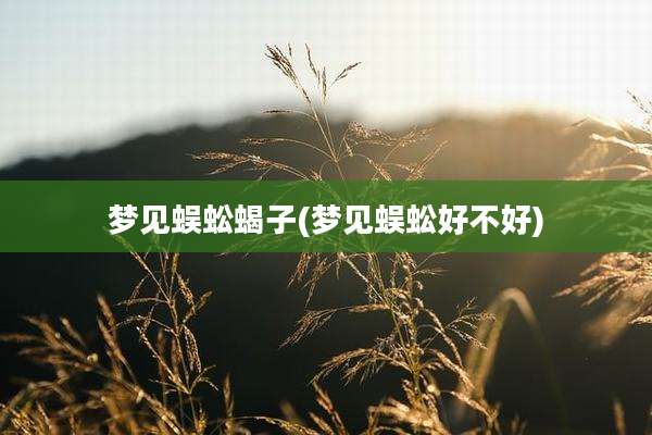 梦见蜈蚣蝎子(梦见蜈蚣好不好)