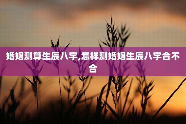 婚姻测算生辰八字,怎样测婚姻生辰八字合不合