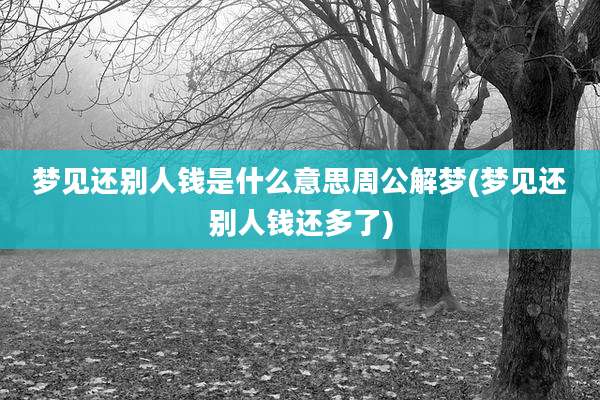 梦见还别人钱是什么意思周公解梦(梦见还别人钱还多了)