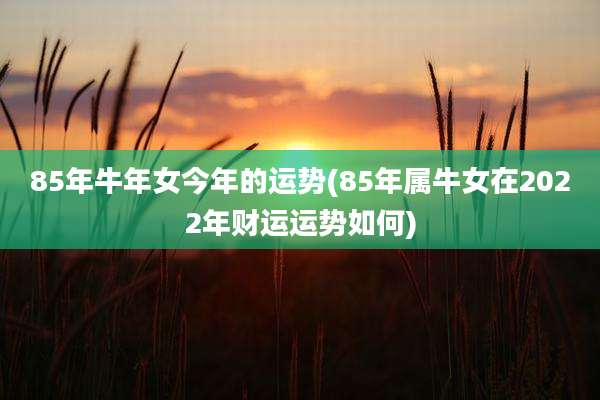 85年牛年女今年的运势(85年属牛女在2022年财运运势如何)