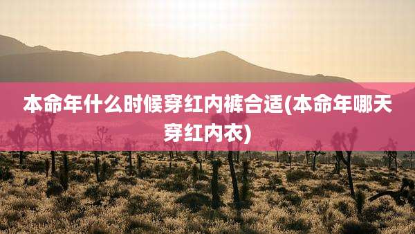 本命年什么时候穿红内裤合适(本命年哪天穿红内衣)