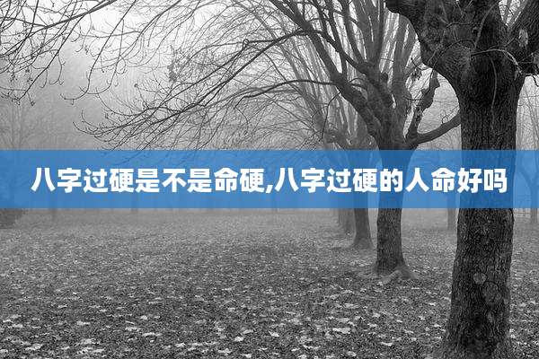 八字过硬是不是命硬,八字过硬的人命好吗