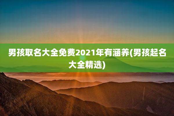 男孩取名大全免费2021年有涵养(男孩起名大全精选)