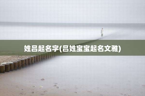 姓吕起名字(吕姓宝宝起名文雅)
