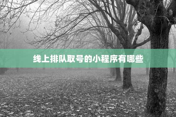 线上排队取号的小程序有哪些