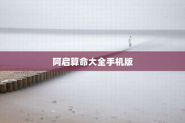 阿启算命大全手机版