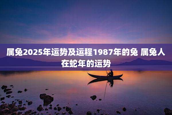 属兔2025年运势及运程1987年的兔 属兔人在蛇年的运势