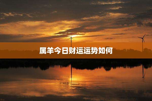 属羊今日财运运势如何