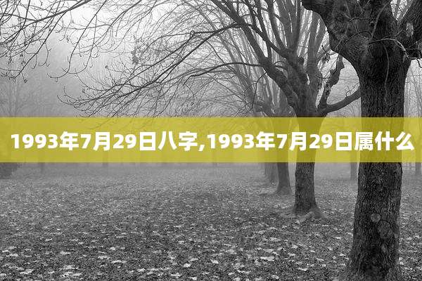 1993年7月29日八字,1993年7月29日属什么