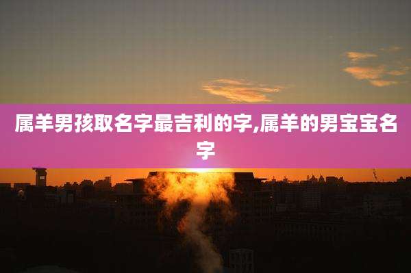 属羊男孩取名字最吉利的字,属羊的男宝宝名字