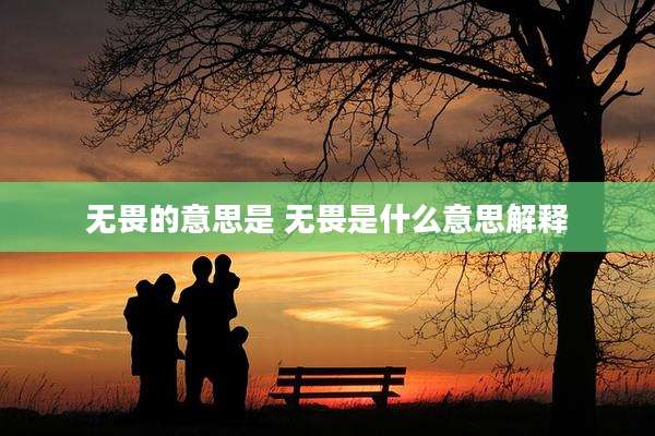 无畏的意思是 无畏是什么意思解释