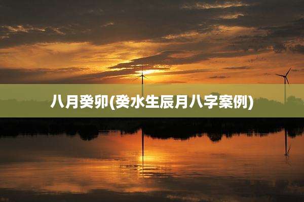 八月癸卯(癸水生辰月八字案例)