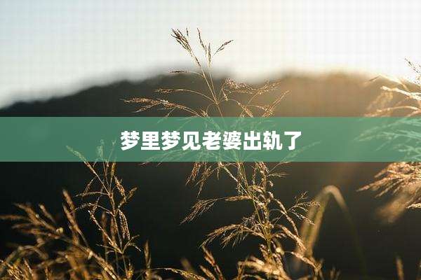 梦里梦见老婆出轨了