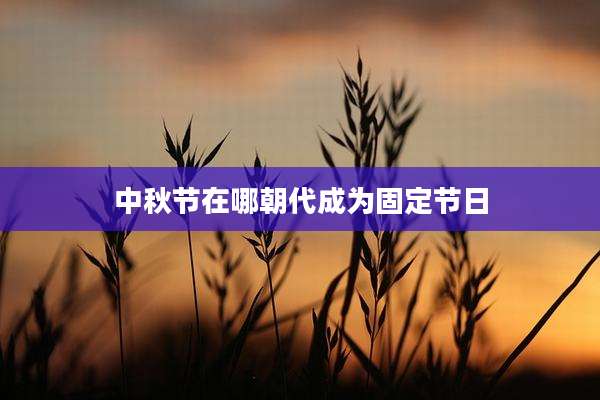 中秋节在哪朝代成为固定节日