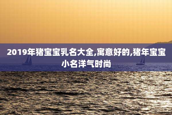 2019年猪宝宝乳名大全,寓意好的,猪年宝宝小名洋气时尚