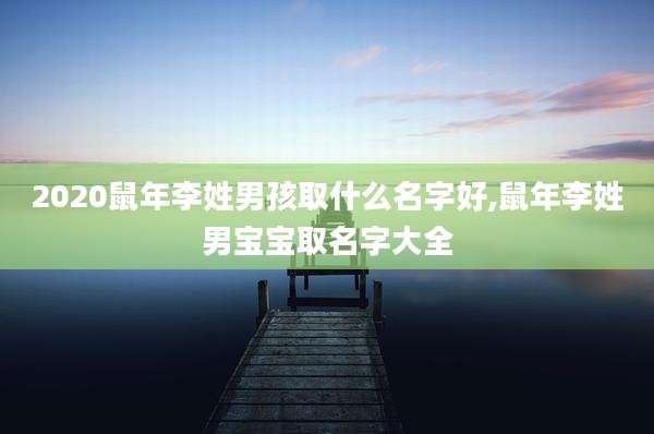 2020鼠年李姓男孩取什么名字好,鼠年李姓男宝宝取名字大全