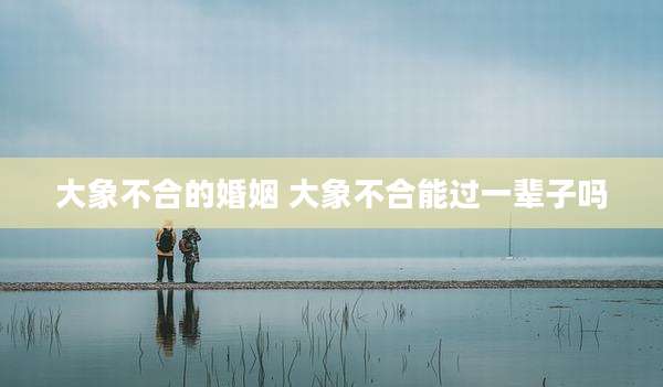 大象不合的婚姻 大象不合能过一辈子吗
