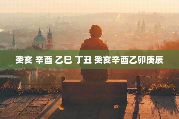 癸亥 辛酉 乙巳 丁丑 癸亥辛酉乙卯庚辰