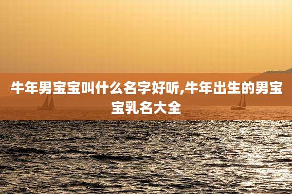 牛年男宝宝叫什么名字好听,牛年出生的男宝宝乳名大全