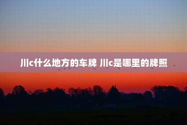川c什么地方的车牌 川c是哪里的牌照